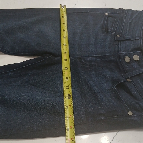 Womens Blue Denim Jeans By Paige, Sz 27, Straight Cut , Long Leg, Stretch - Picture 13 of 15